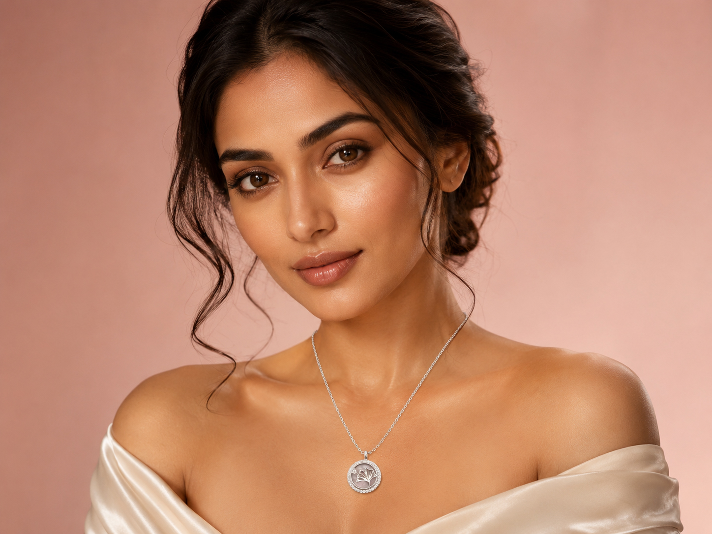 Rose gold-plated silver necklace